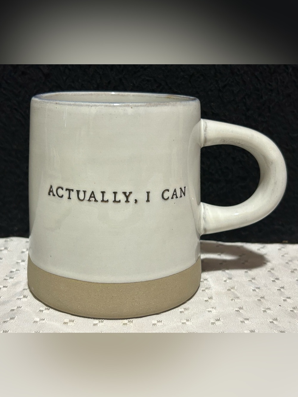 Joanna Gaines Magnolia Stoneware Mug Hearth And Hand "ACTUALLY I CAN"  14oz